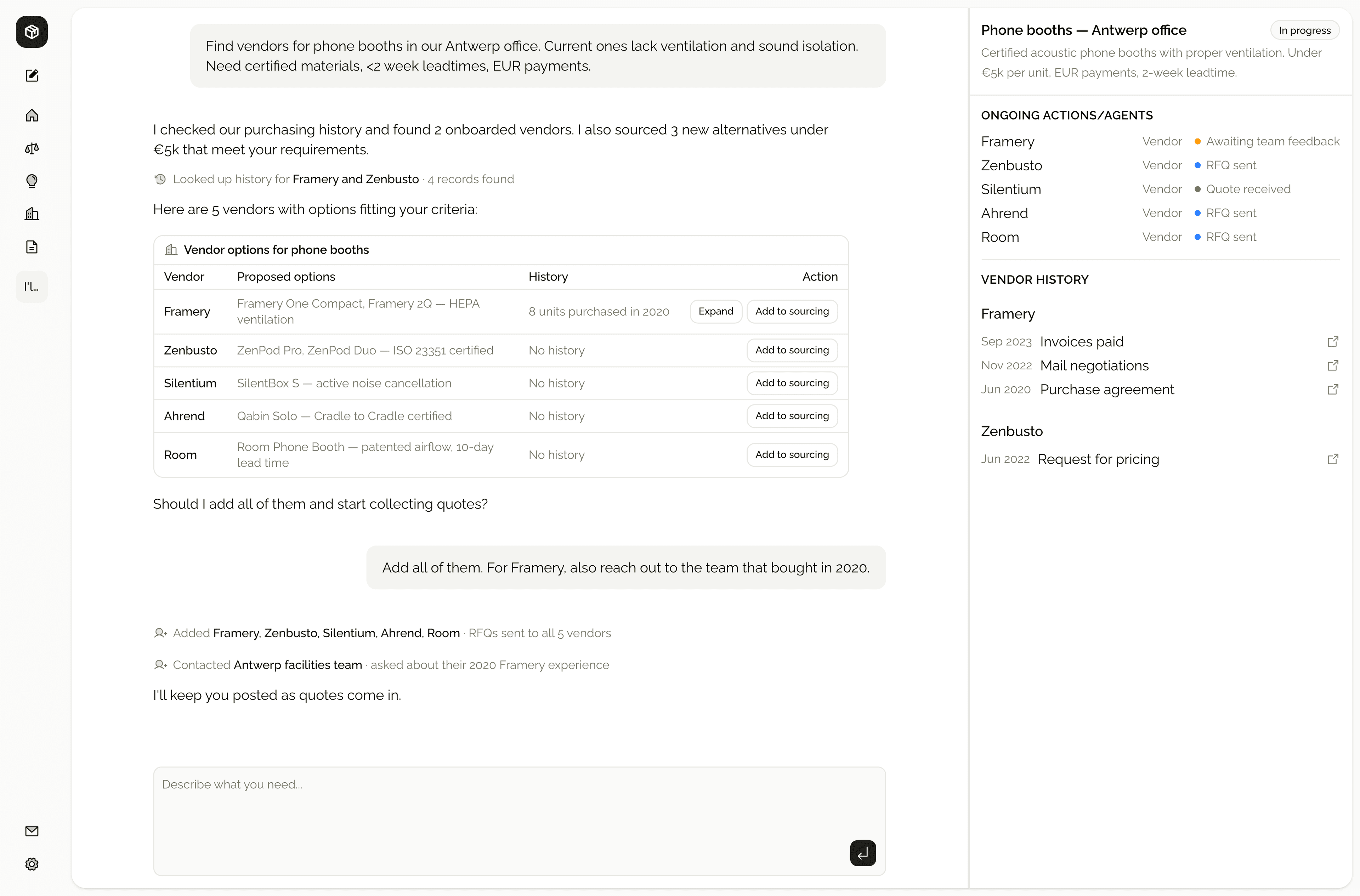 Envoy sourcing agent UI